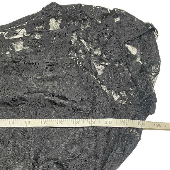 Nemidor Black Lace and Chiffon A-Line Dress L0139 - Picture 4 of 7